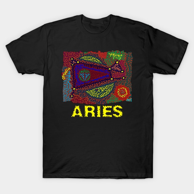 Constellation Aries T-Shirt by NightserFineArts